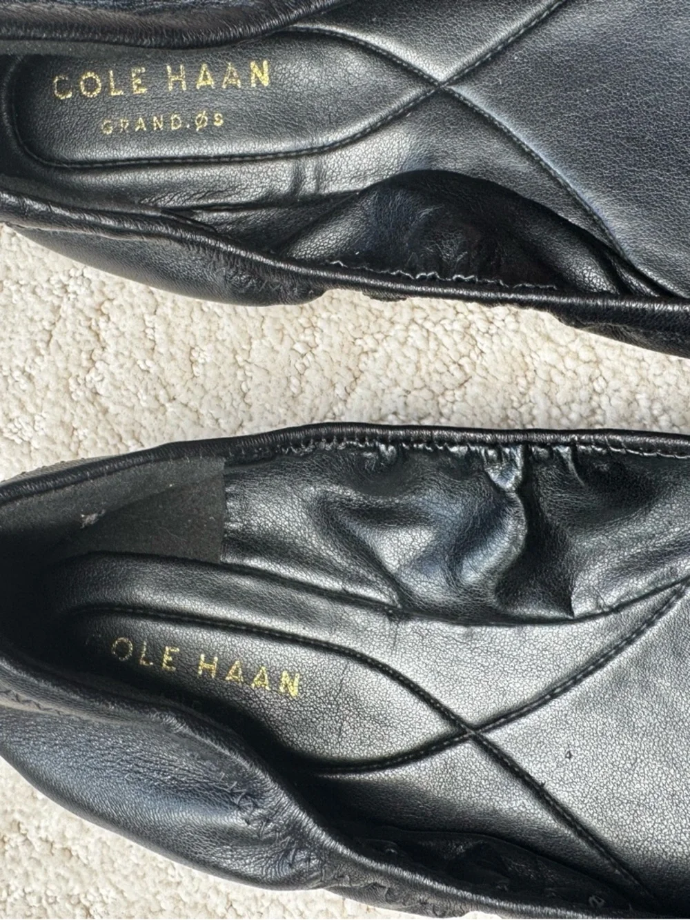 Cole Haan Black Leather Ballet Flats - 5.5 - Picture 4 of 7